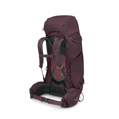 Maroon hiking backpack on a white background
