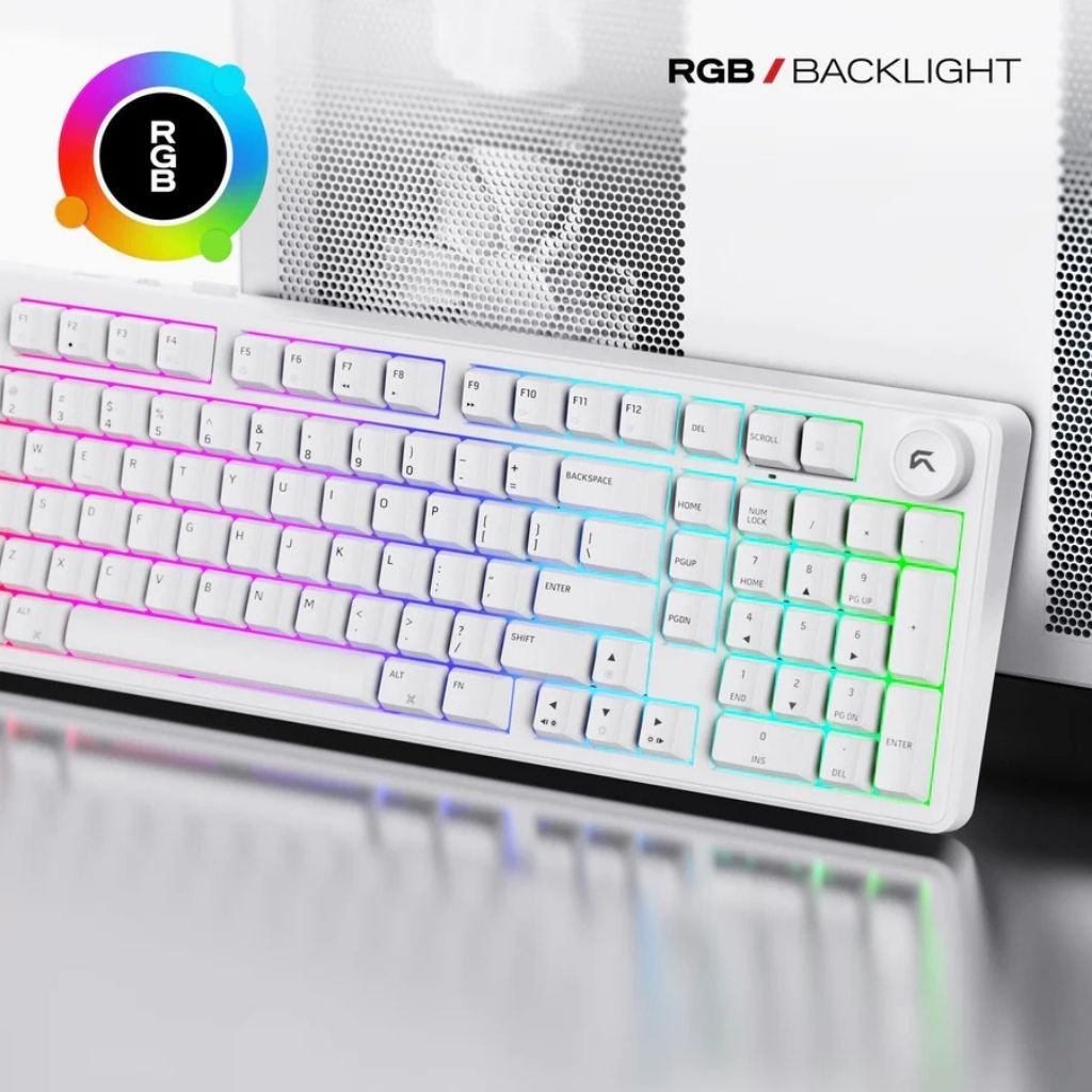 Cybeart Akula 99 - Tri-Mode Wireless RGB Gaming Keyboard - White