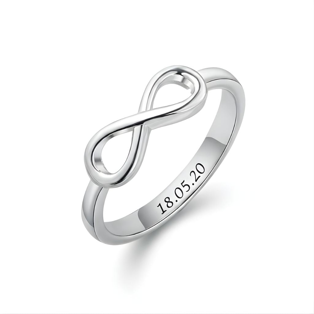 Custom Date Engraved Infinity Ring