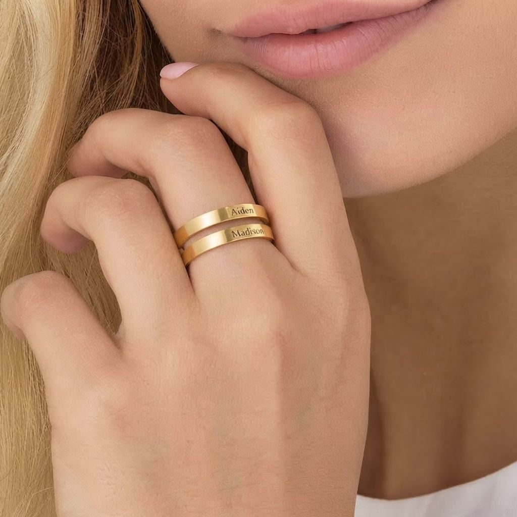 Two Layered Name Ring