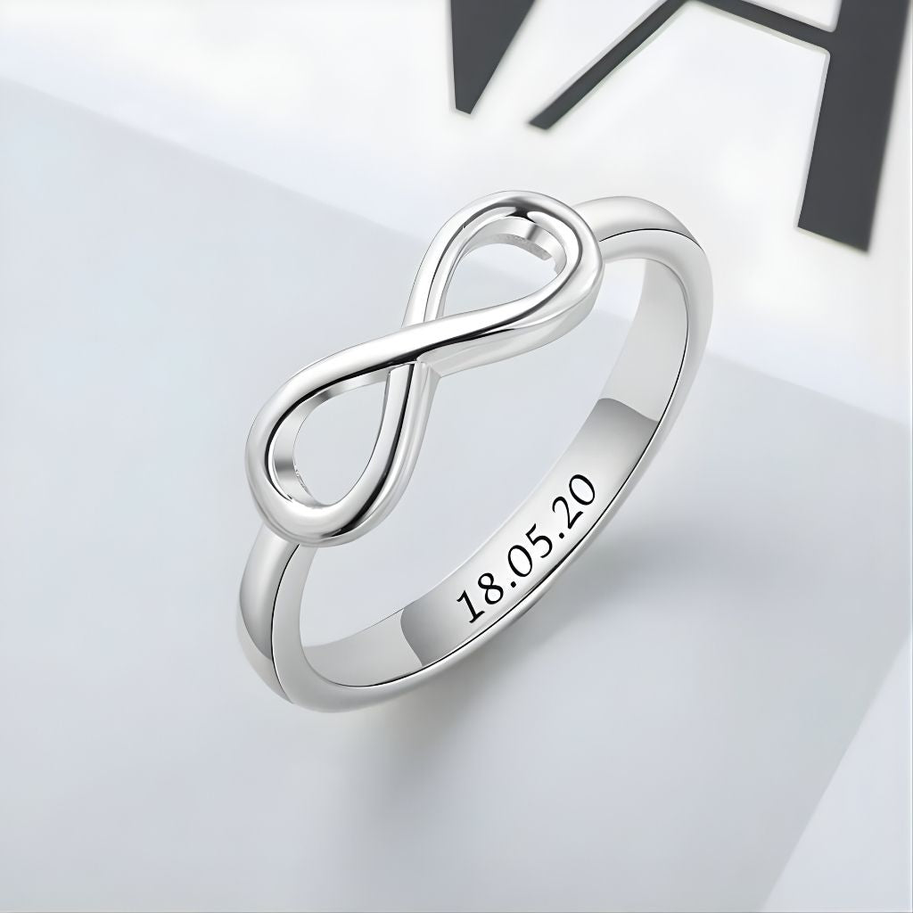 Custom Date Engraved Infinity Ring