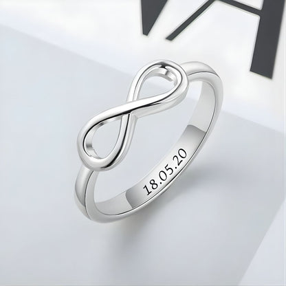 Custom Date Engraved Infinity Ring