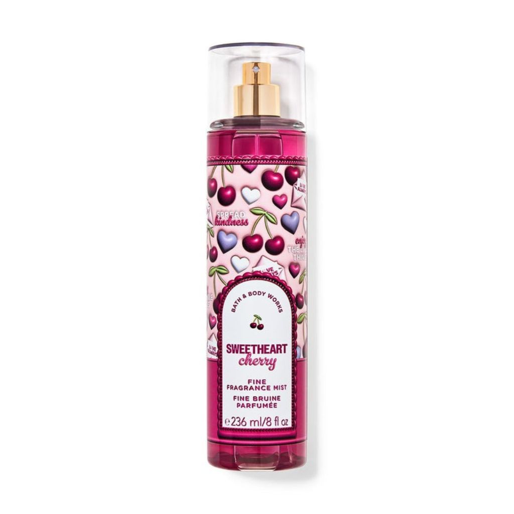 Bath and Body Works Sweetheart Cherry fine fragrance mist on a white background