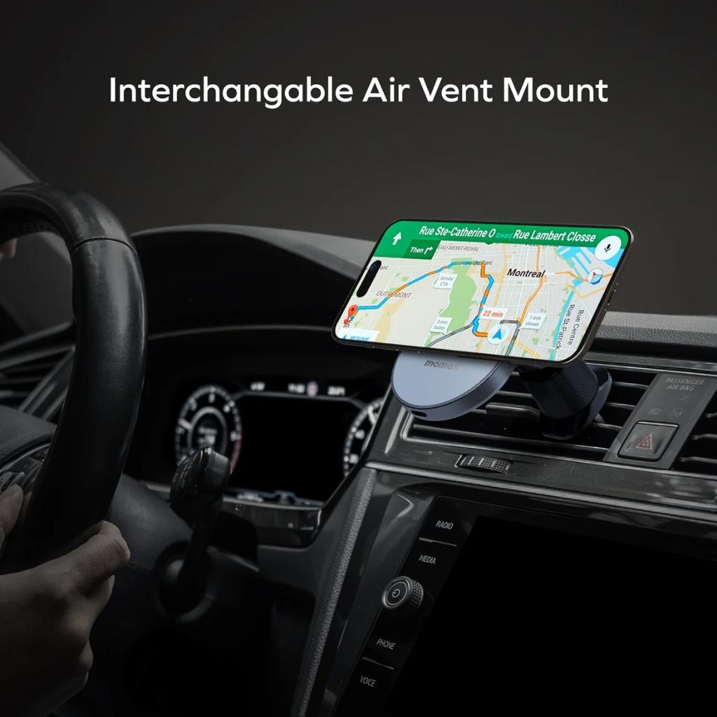Momax 1-Move Q.Mag Qi2 25W Magnetic Car Mount With 45W Pd Charger