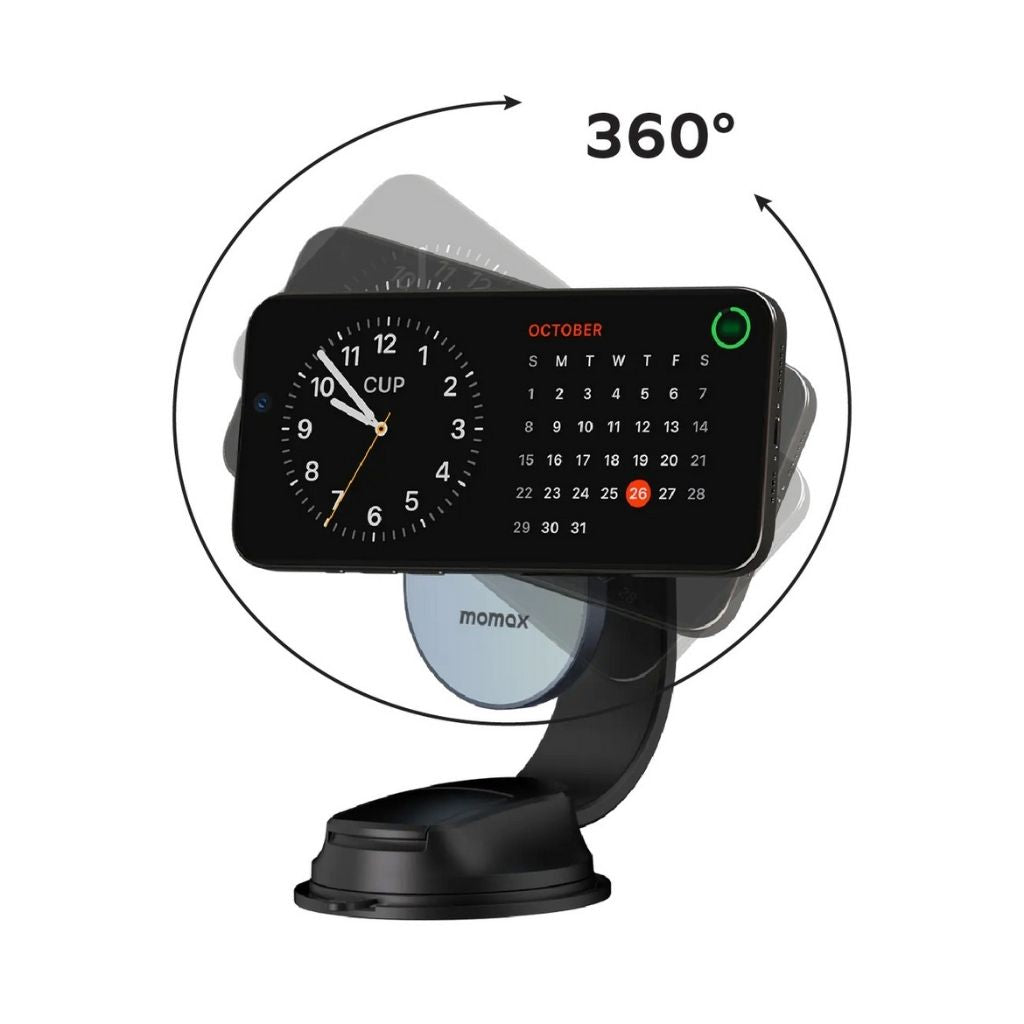 Momax 1-Move Q.Mag Qi2 25W Magnetic Car Mount With 45W Pd Charger