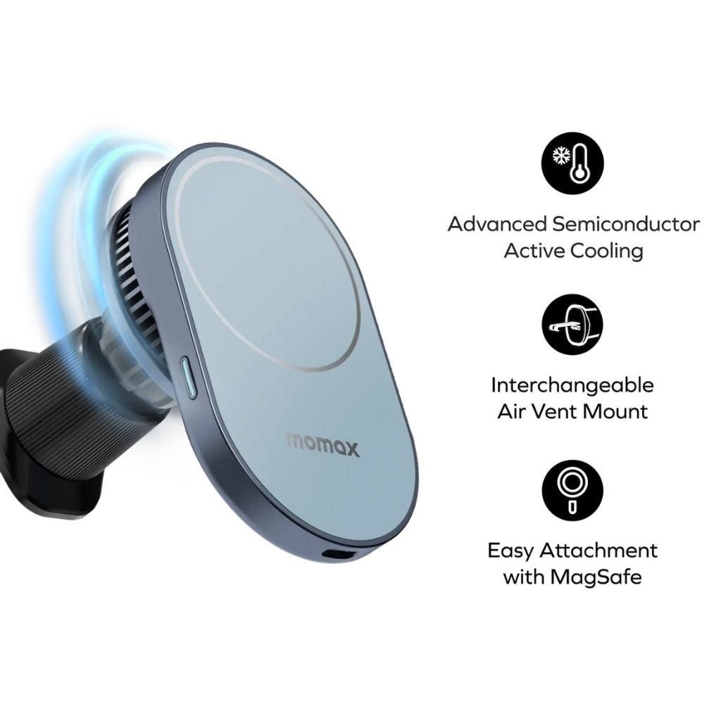 Momax 1-Move Q.Mag Qi2 25W Magnetic Car Mount With 45W Pd Charger