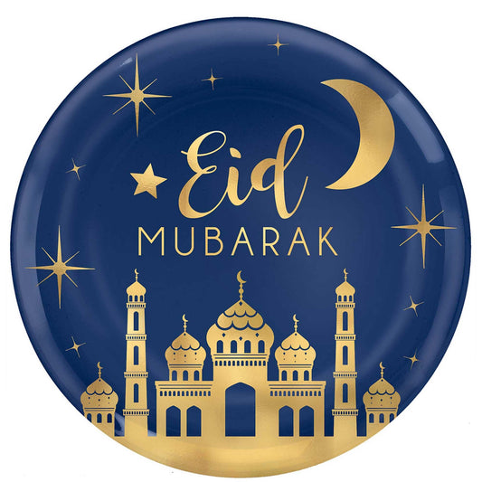 Eid Hot Stamped Round Plastic Platter (14 Inches)