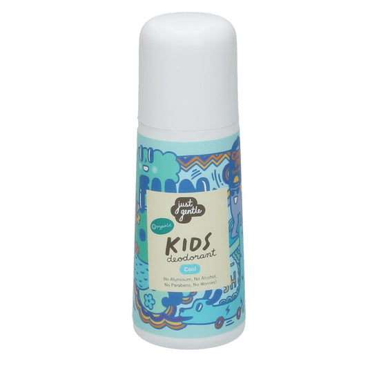 Children's deodorant bottle with colorful design on a white background