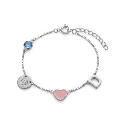 Personalised Zodiac Birthstone Initial Bracelet