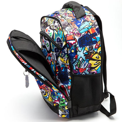 YOLO Duo Backpack Set – Graffiti & Tie-Dye Matching Backpacks for Him & Her