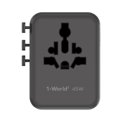 Momax 1-World2 45W 5 Port Dual AC Travel Adaptor