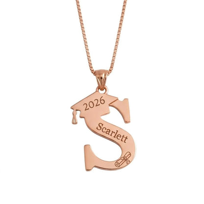 Custom Graduation Initial Necklace