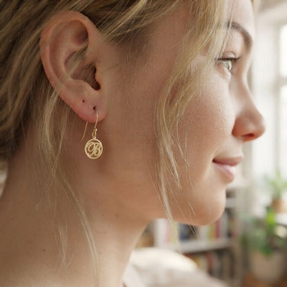 Cut Out Initial Drop Earrings
