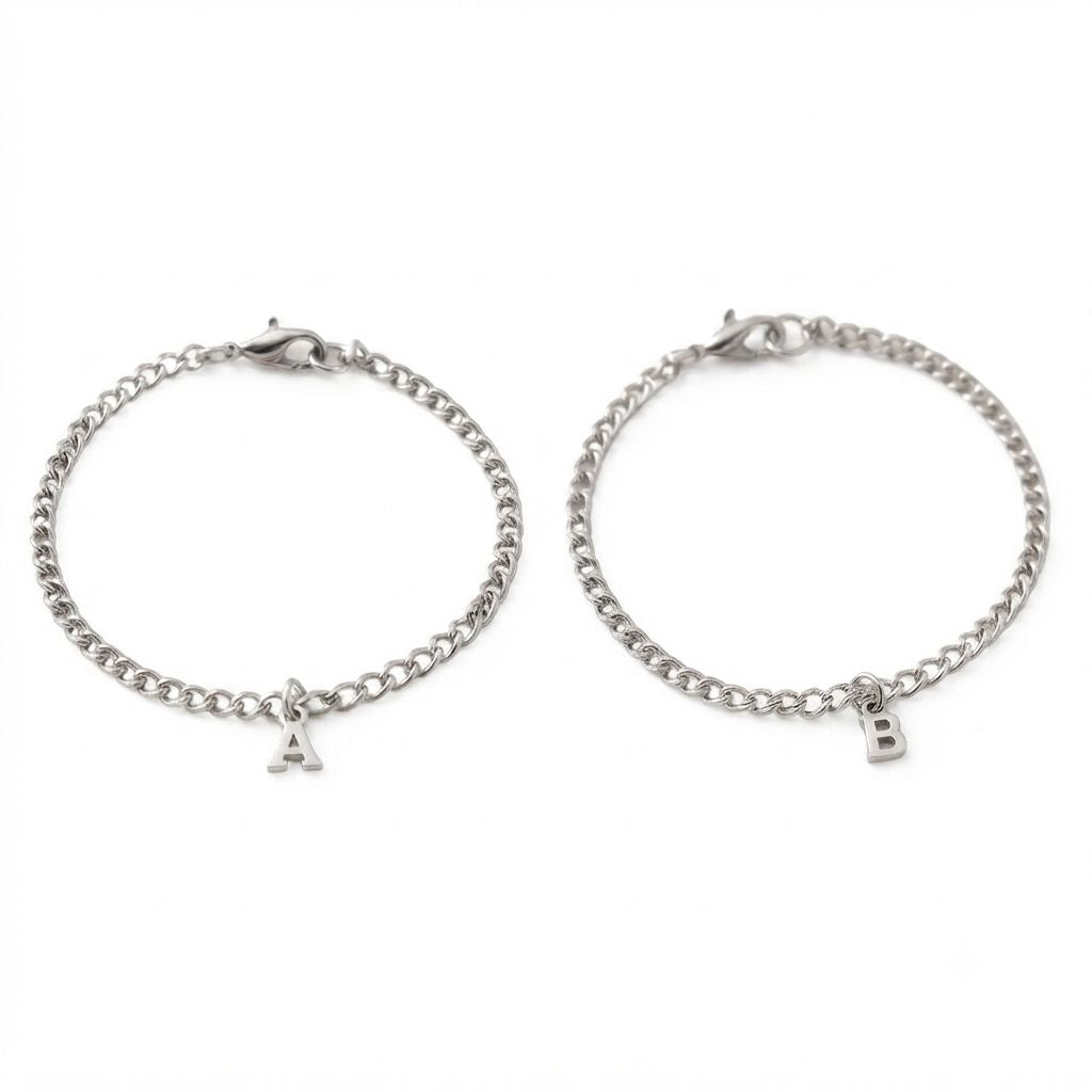 Personalized Initial Bracelet Duo Set