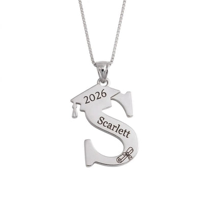 Custom Graduation Initial Necklace