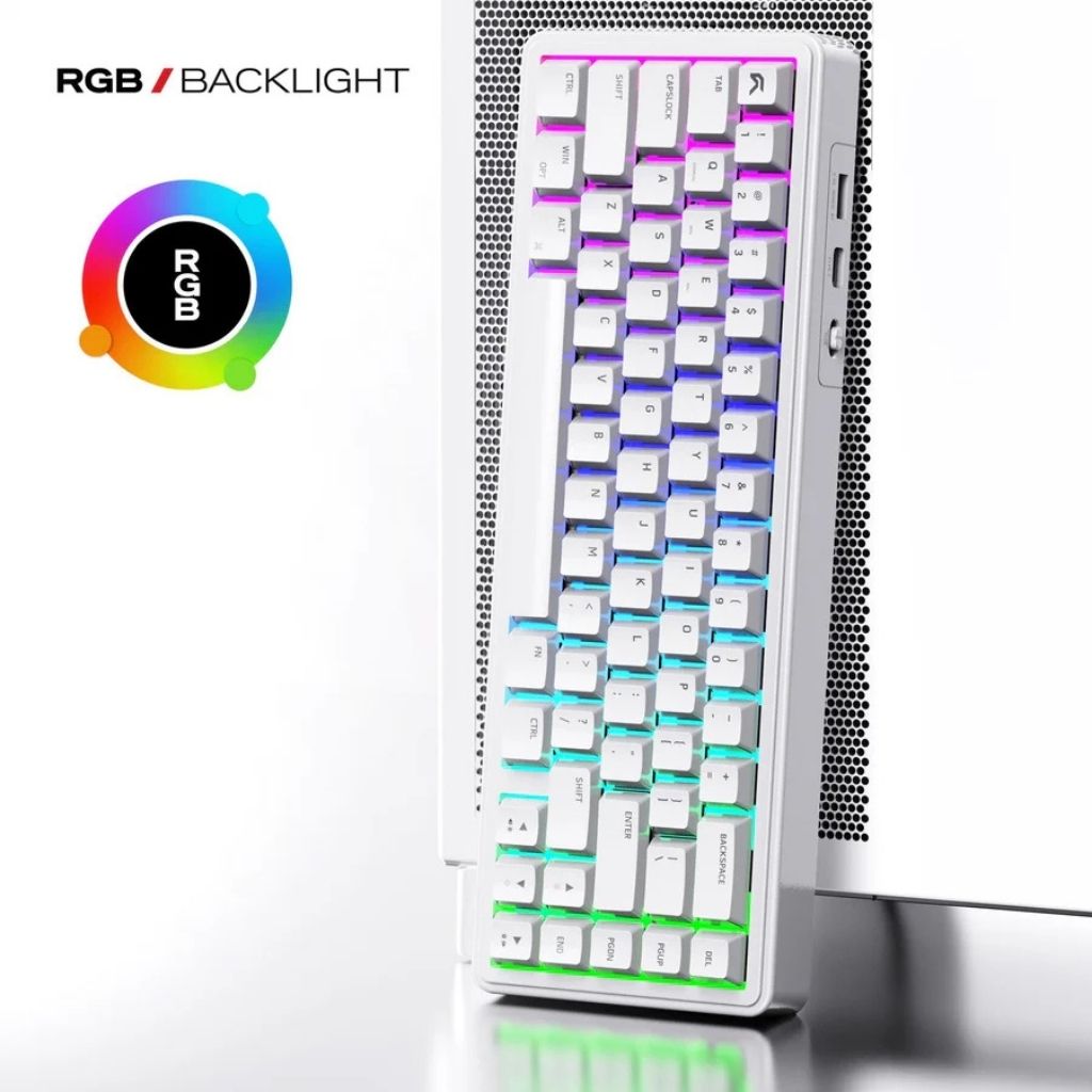 Cybeart Akula 65 - Tri-Mode Wireless RGB Gaming Keyboard - White