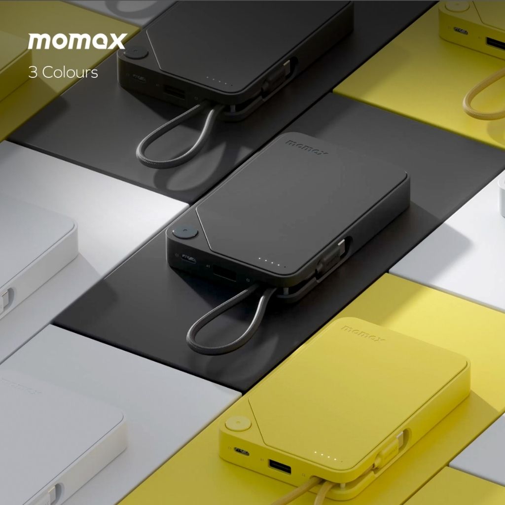 Momax 1-Power X 10000 mAh Power Bank With Built-In Usb-C Cable