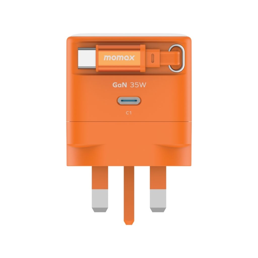 Momax 1-Charge 35W GaN 1-Port Charger With Built-In Usb-C Cable