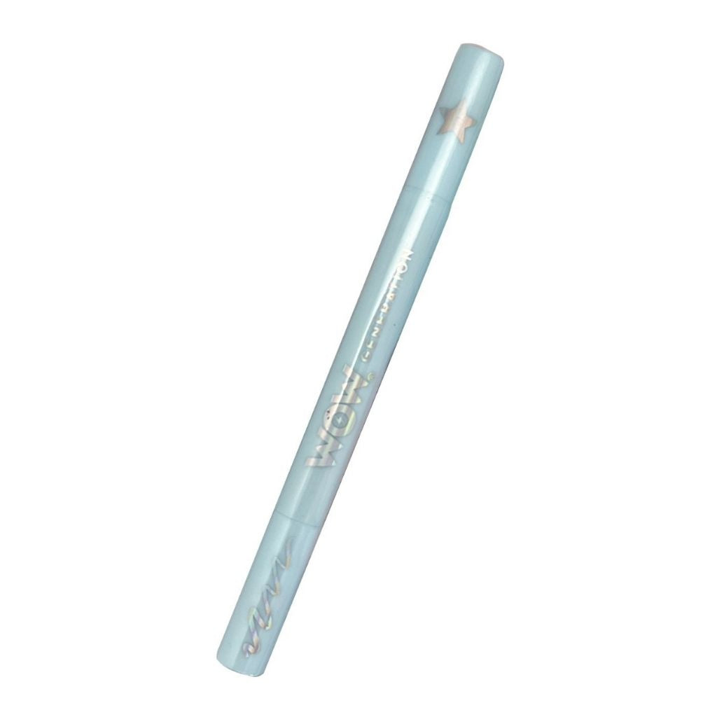 Light blue eyeliner pencil on a white background