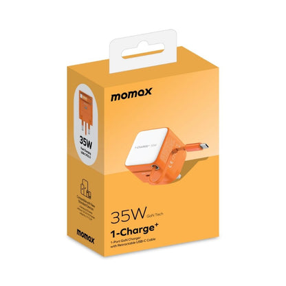 Momax 1-Charge 35W GaN 1-Port Charger With Built-In Usb-C Cable