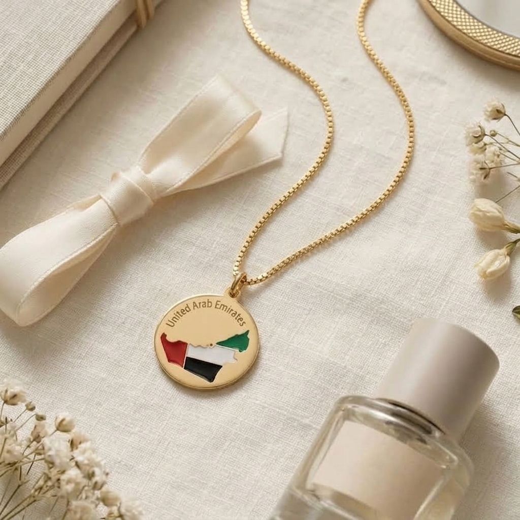 UAE Map Coin Necklace