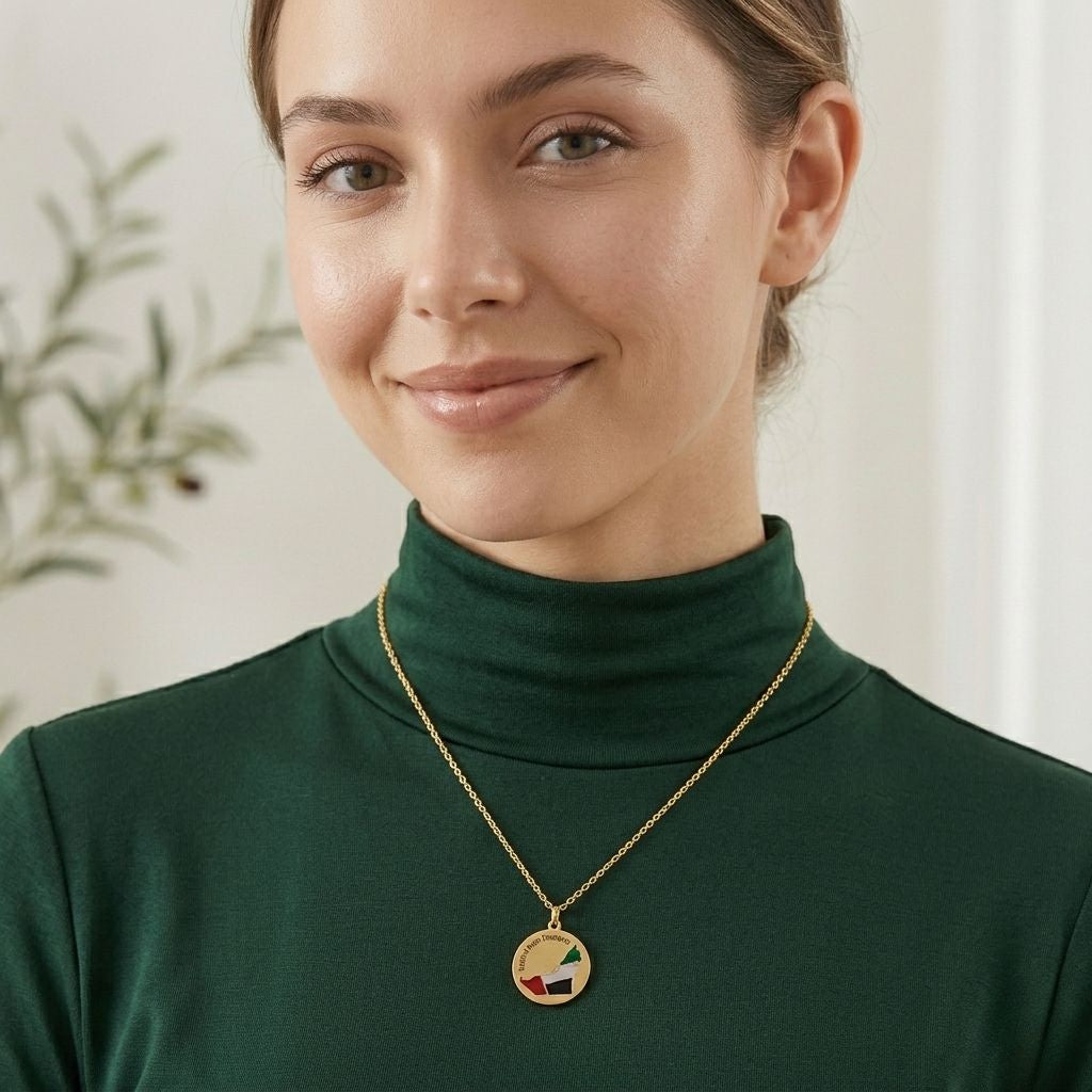 UAE Map Coin Necklace