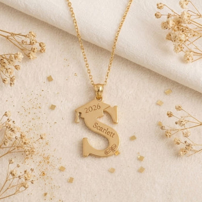 Custom Graduation Initial Necklace
