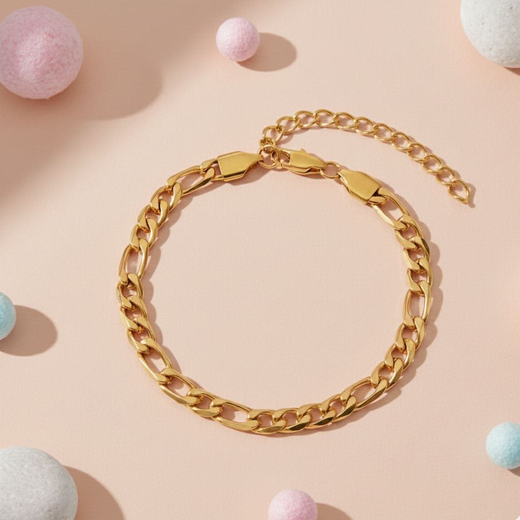 Gold Figaro Chain Bracelet