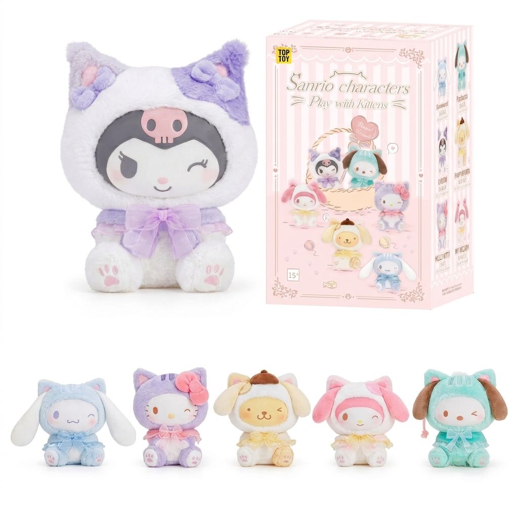 Top Toy Sanrio Play with Kittens Plush Pendant Blind Box