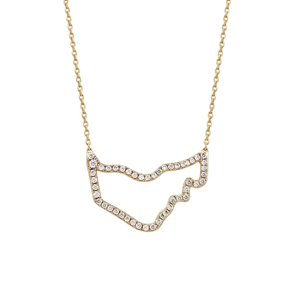 UAE Zirconia Map Necklace