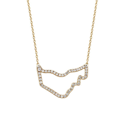 UAE Zirconia Map Necklace