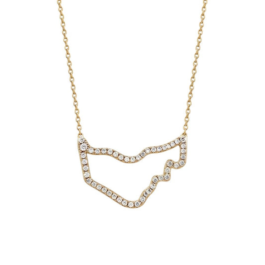 UAE Zirconia Map Necklace