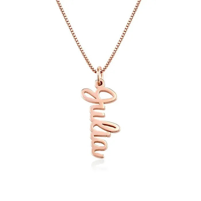 Stylish Font Vertical Name Necklace