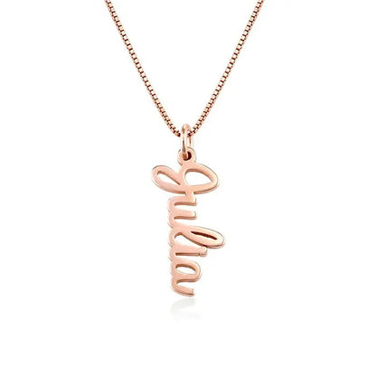 Stylish Font Vertical Name Necklace