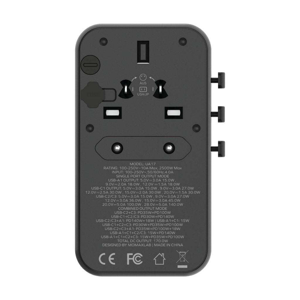 Momax 1-World 170W GaN 4-Port Travel Adaptor