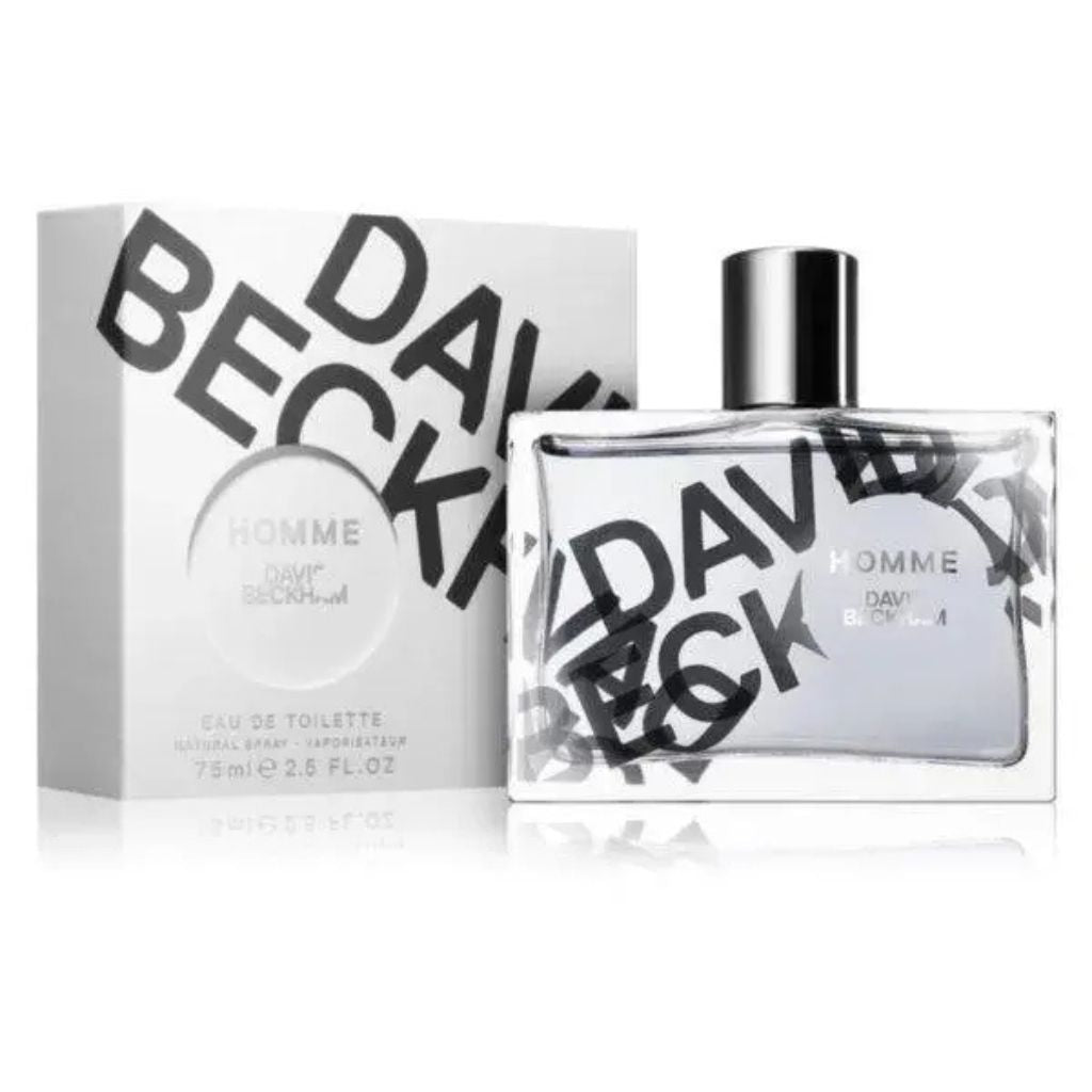 DAVID BECKHAM perfume bottle and packaging on a white background