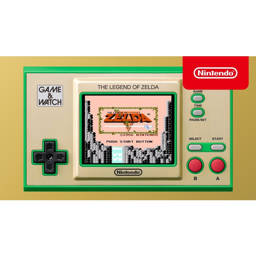 Nintendo Game & Watch console with 'The Legend of Zelda' displayed on screen
