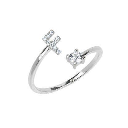 Stone Initial Letter Ring