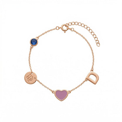 Personalised Zodiac Birthstone Initial Bracelet