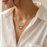 UAE Flag Butterfly Necklace
