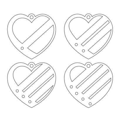 Angled Design Engraved Names Heart Necklace With Birthstones