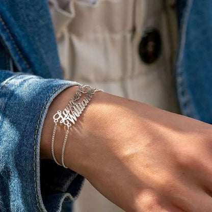 Two Name Bracelet with Heart