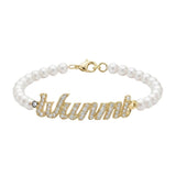 Pearl Stone Name Bracelet