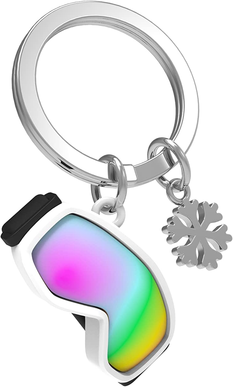 مجموعة الشتاء - نظارات واقية باللون الأبيض مع شاشة مطلية بمادة PVD وعصابة رأس من السيليكون