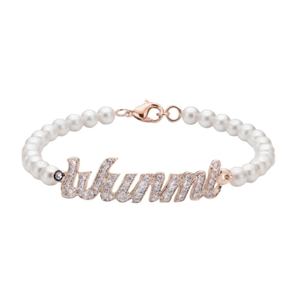 Pearl Stone Name Bracelet
