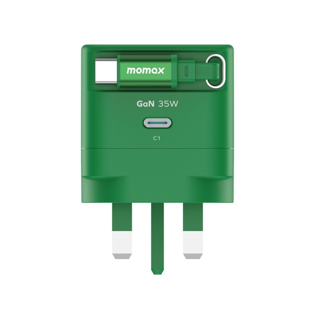 Momax 1-Charge 35W GaN 1-Port Charger With Built-In Usb-C Cable