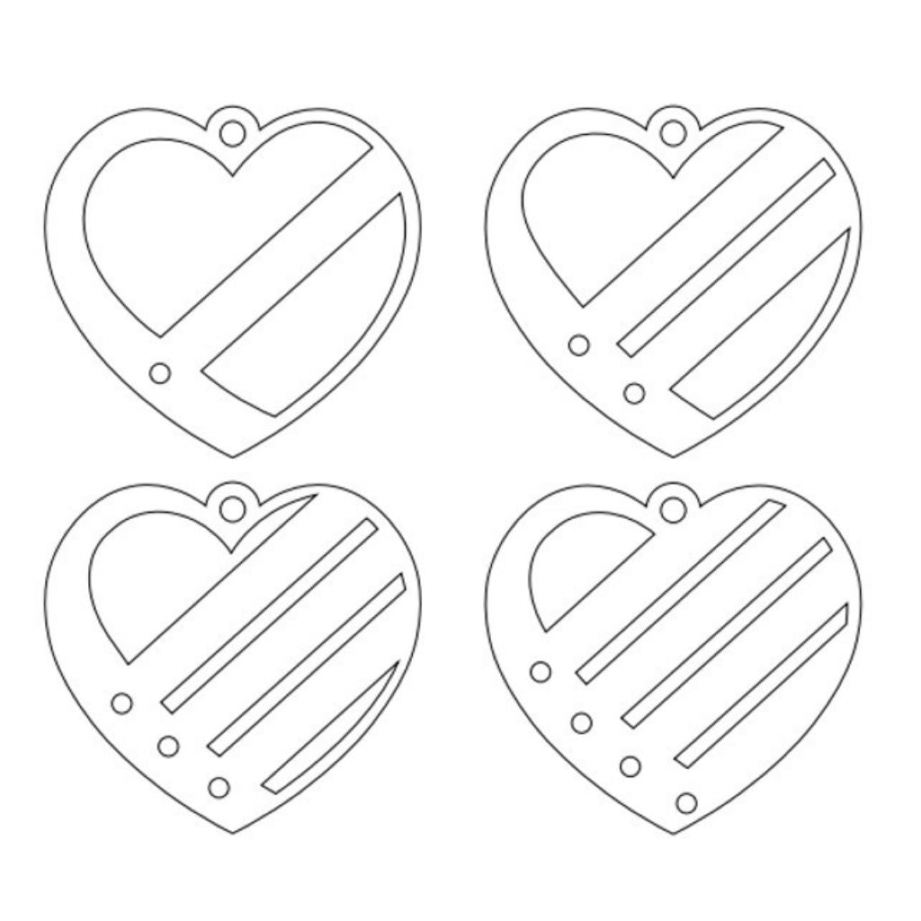 Angled Design Engraved Names Heart Necklace With Birthstones