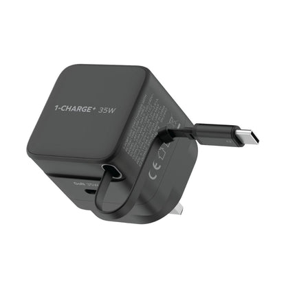 Momax 1-Charge 35W GaN 1-Port Charger With Built-In Usb-C Cable