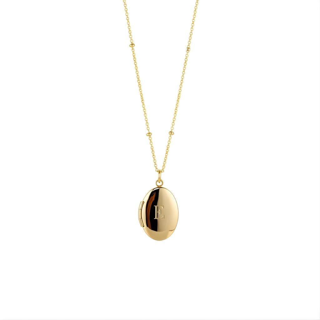 Elegant Oval Initial Pendant Necklace