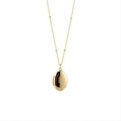 Elegant Oval Initial Pendant Necklace